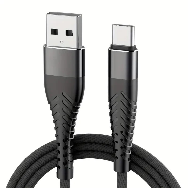 Heavy Duty Braided USB C Fast Charging Data Sync Cord 2M Long Cable