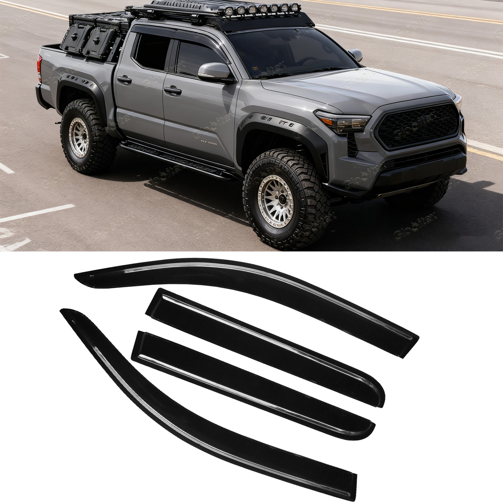For 2024-2026 Toyota Tacoma Double Cab Window Visors Vent Sun Rain Guard US