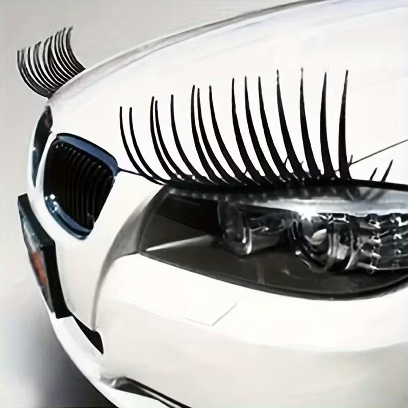 2PCS Car Eyelash Headlight Stickers Cute False Eyelashes Auto Decor