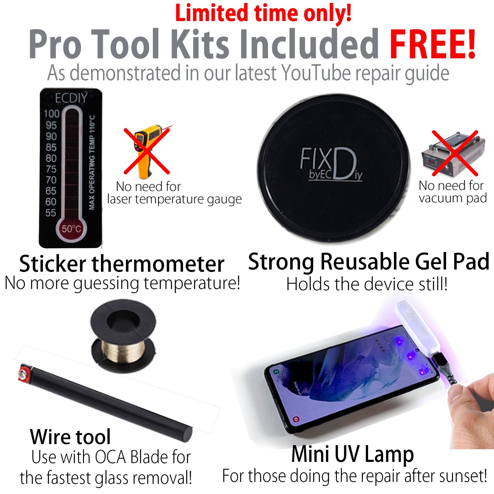 For Samsung Galaxy Note 20 Ultra Screen Glass Replacement Kit LOCA glue tool