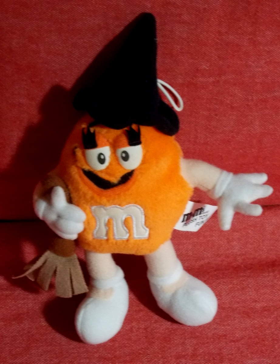 Orange M&M Plush Toy Fun Friend - 1997 Mars -Halloween Witch