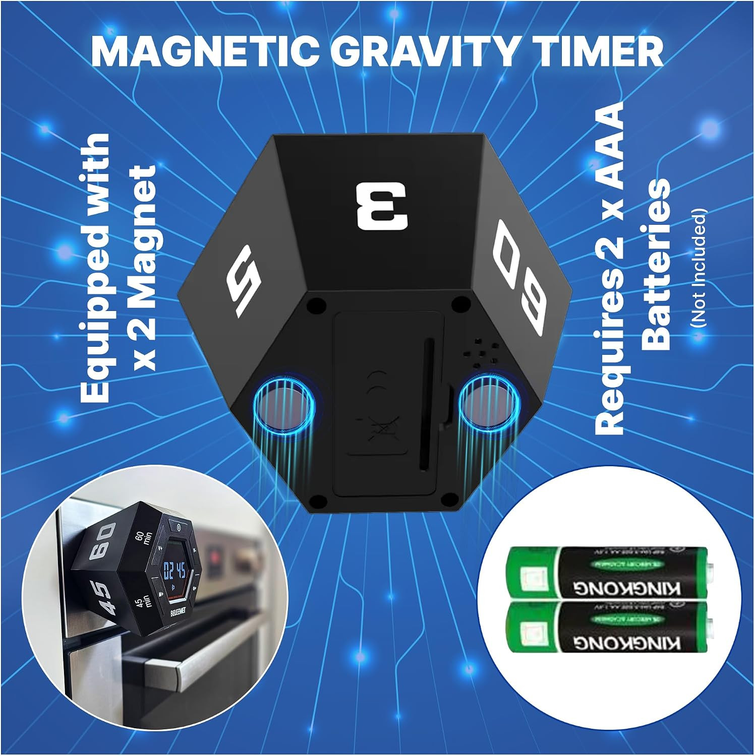 Pomodoro Timer,Hexagon Cube Magnetic Flip,ADHD Tools for Adults/Kids Task Timer