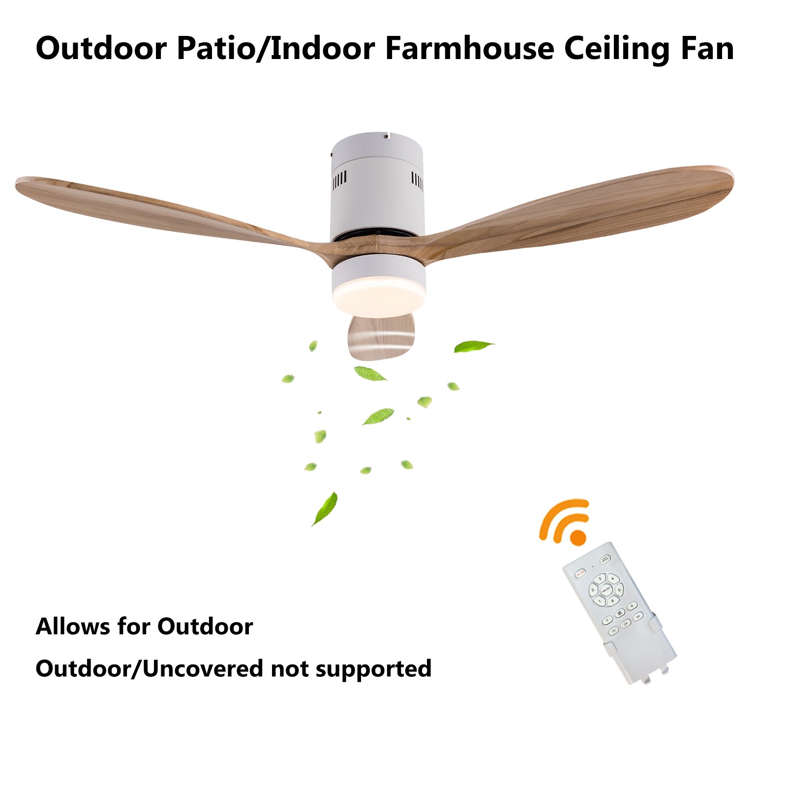 52 Inch Smart Ceiling Fan with Dimmable Light 6-speed Adjustable Ceiling Fan