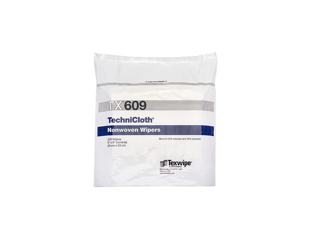 Texwipe TX609 - TechniCloth dry wipers, 9 inch x 9 inch, 300/bag