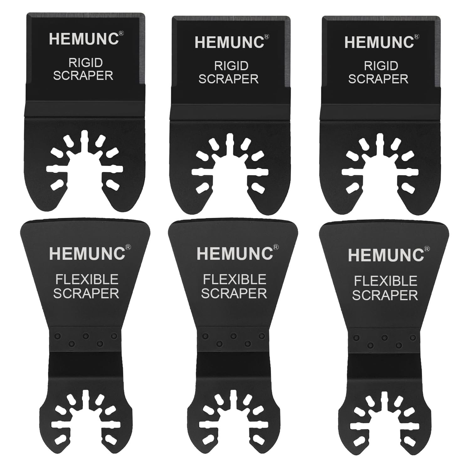 HEMUNC 6 Oscillating Tool Scraper Blades Flexible 6-Rigid & & Taper