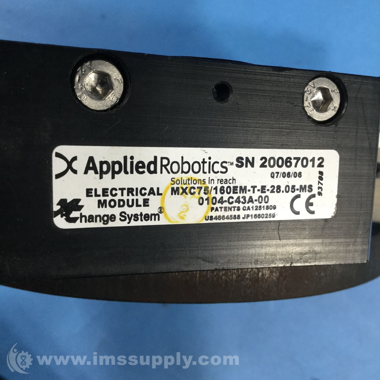 Applied Robotics MXC75T-N-N0103-D89A-00 Tool Adapter 9285