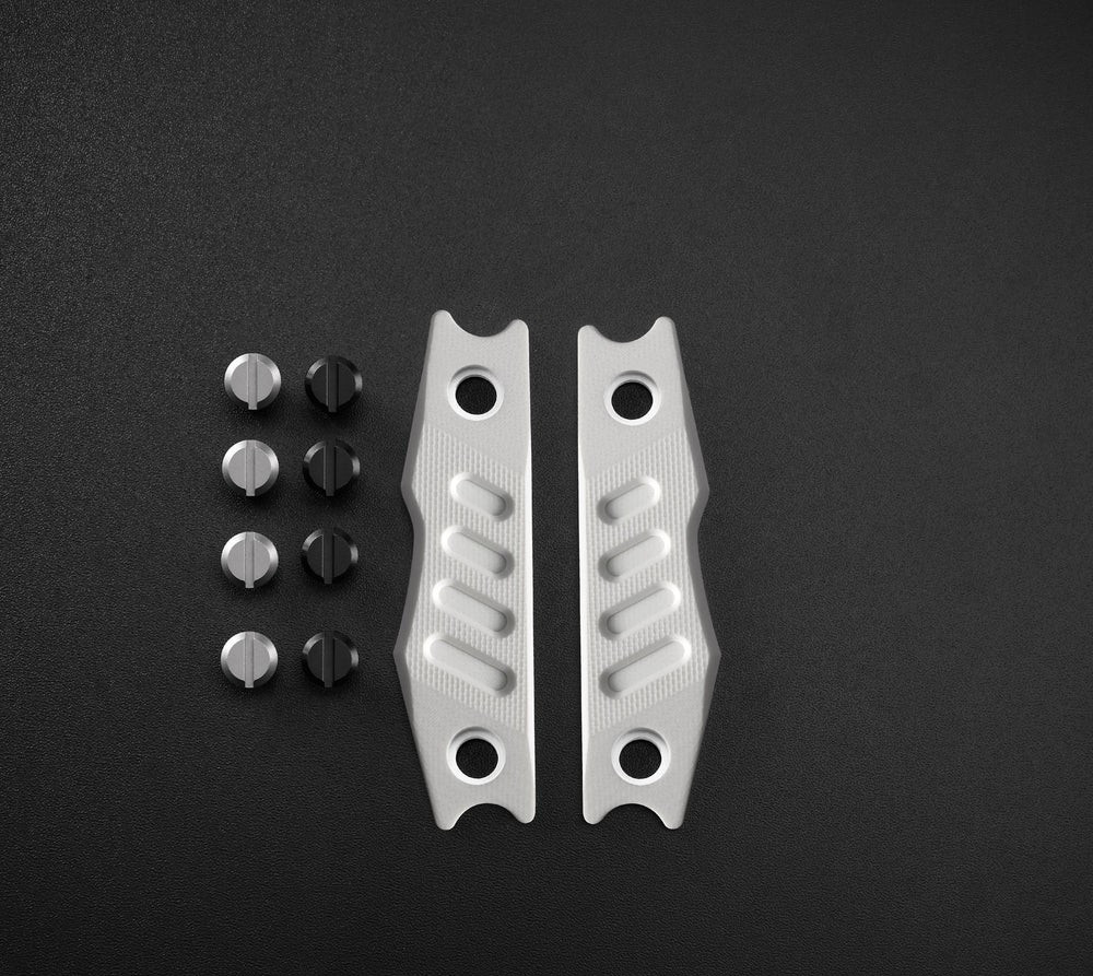 Petrified Fish Handle Scales White G10 For The Bison L Knife Includes Hardware