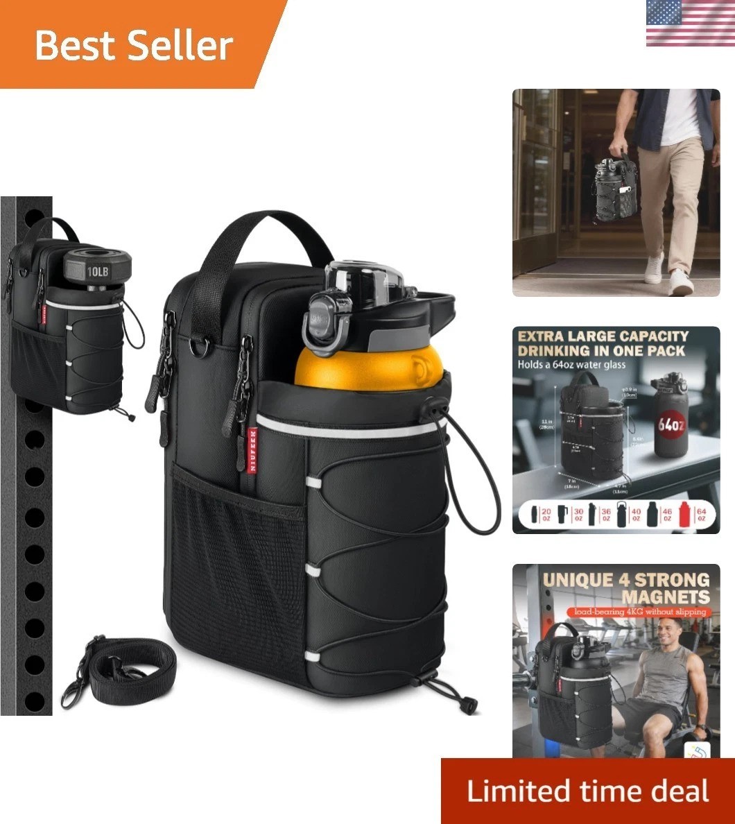 Magnetic Gym Bag, Super Strong Magnetic Gym Water Bottle Bag with 4KG Weight ...