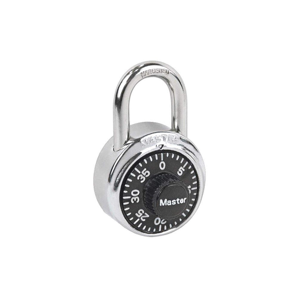 MASTER LOCK 1513 Combination Padlock,2 3/7in,Round,Silver 53GL68