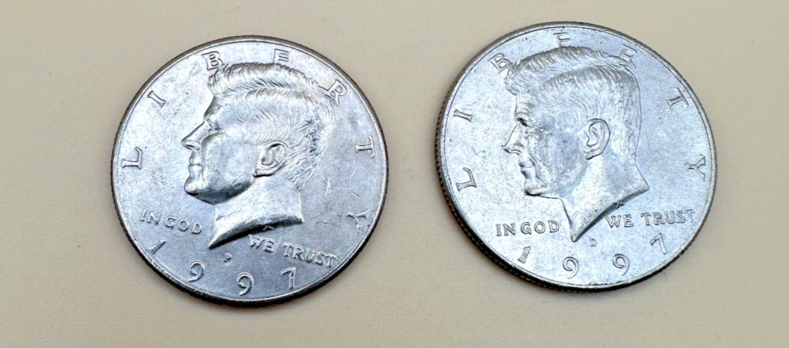 1997 P & D Kennedy Half Dollar Set (2 coins)  AVE CIRCULATED