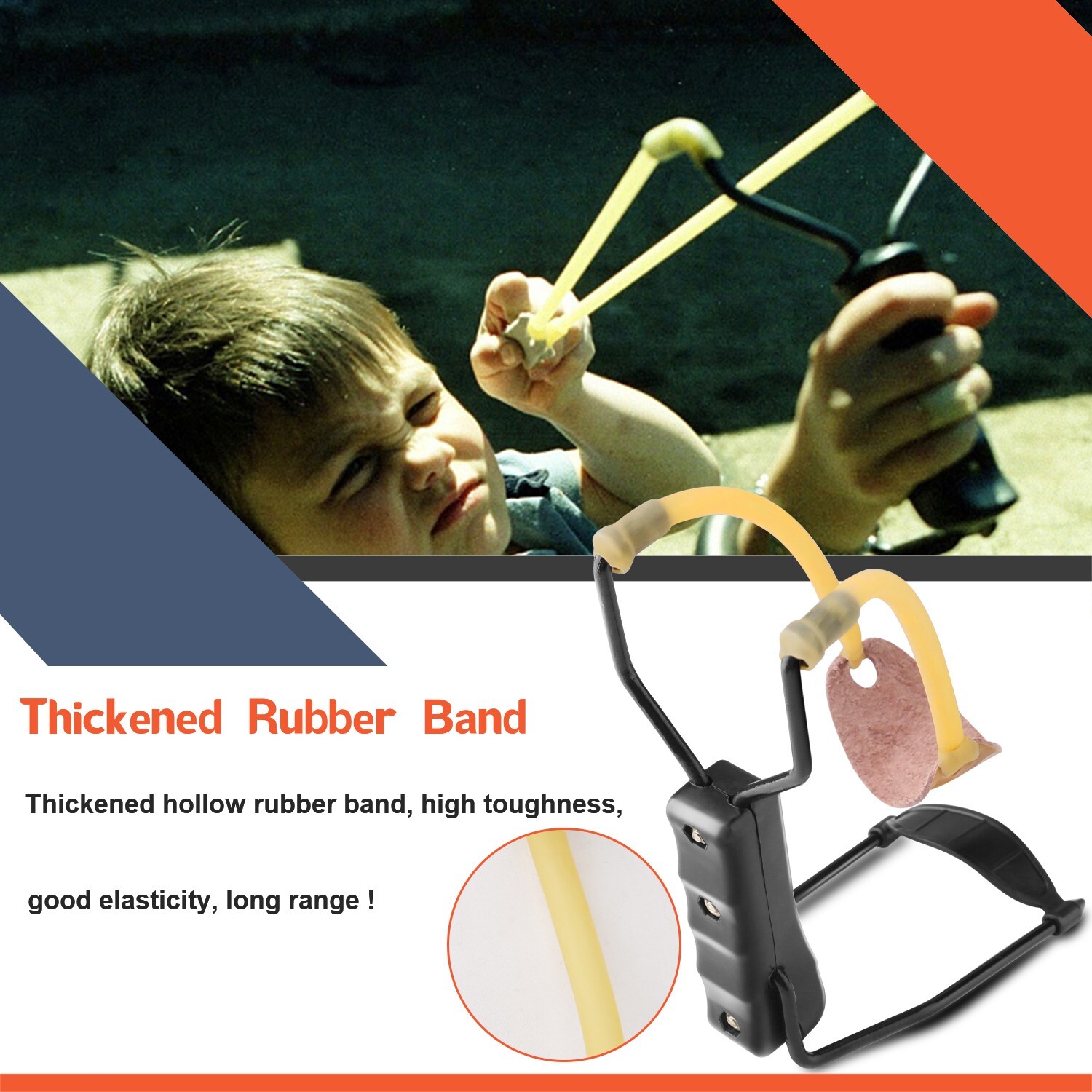 Professional Hunting Slingshot- Safer Catapult with Rubber& Aim Point Target New