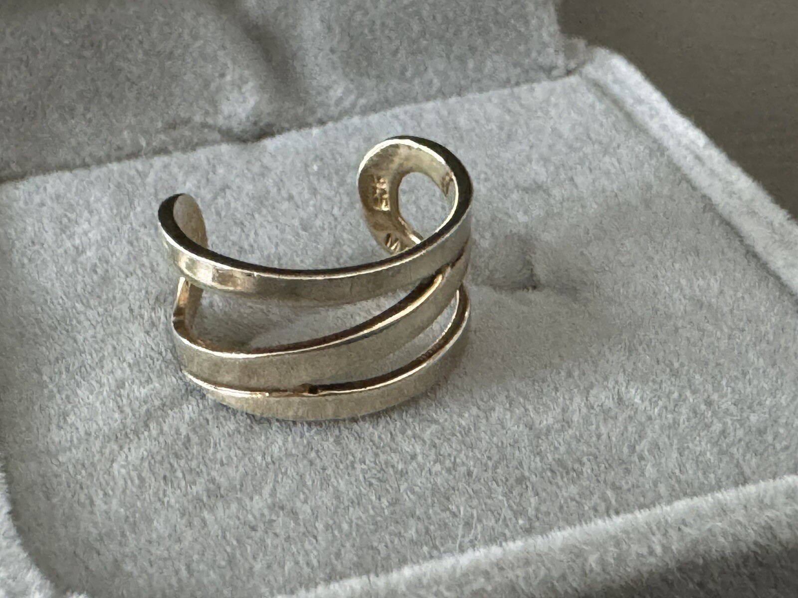 Vintage Gold Over Sterling Cuff Band Adjustable Toe Ring Jewelry