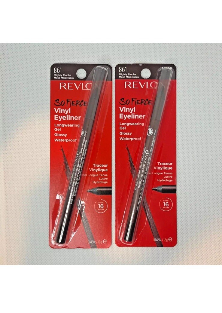 2x Revlon 16hr So Fierce Vinyl Eye Liner #861 Mighty Mocha 0.42oz Ea.