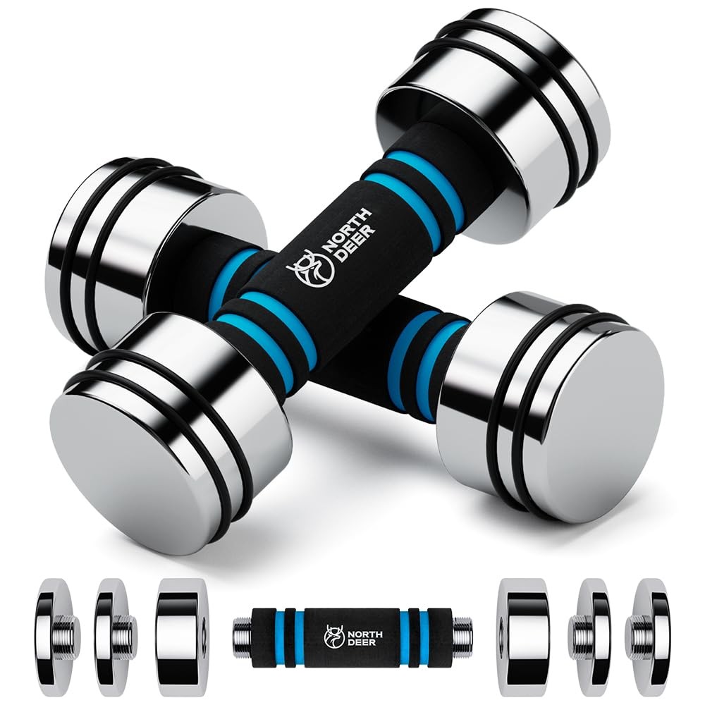 Hand Weight Set of 2 for Women 5lb Pair (3lb/4lb/5lb) Adjustable Dumbbells wi...