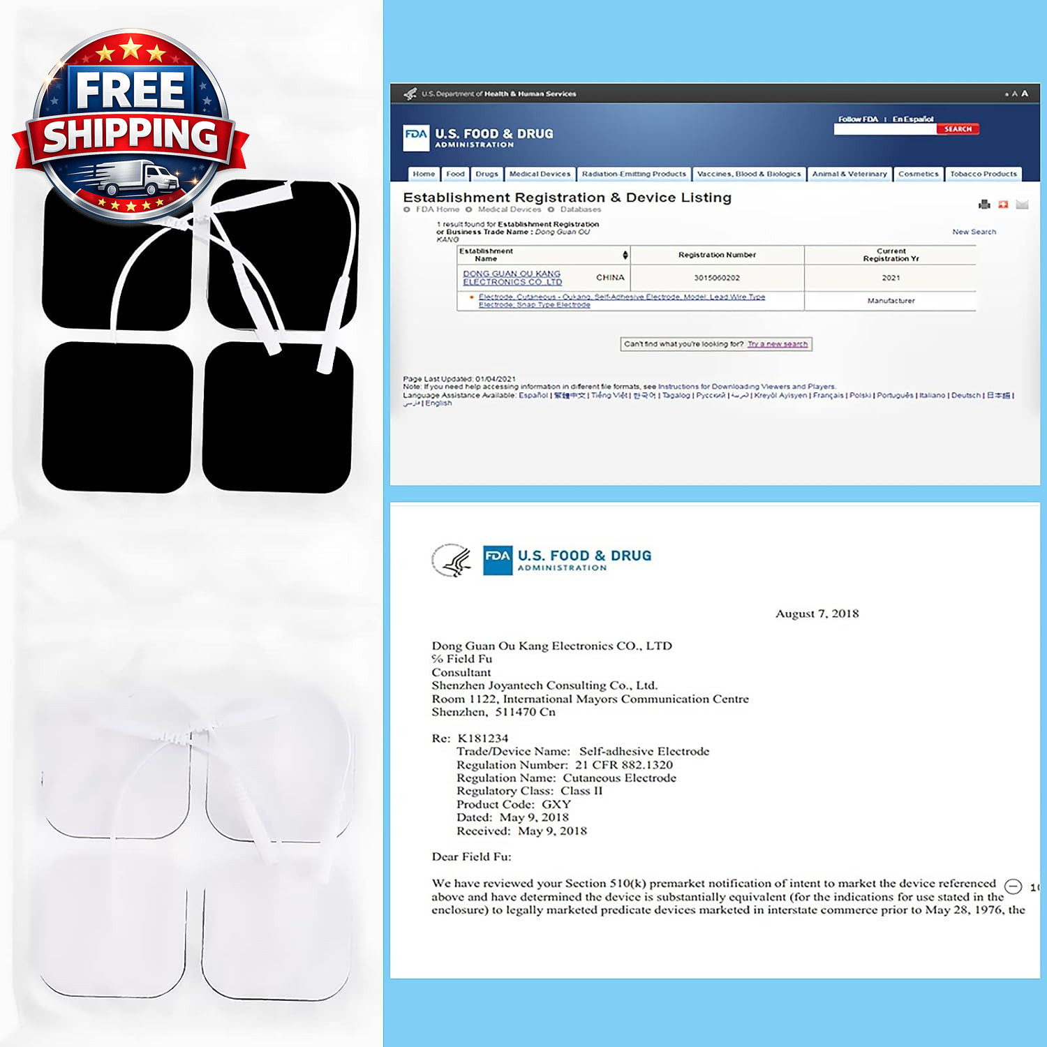Reusable TENS Unit Replacement Pads 2x2" - 20PCS 3rd Gen Electrode Pads