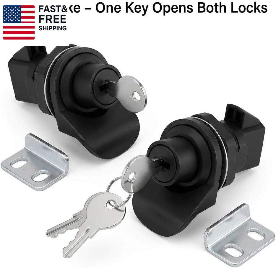 Push Button Latch, 2 Pack Plastic Push-To-Close Latches for Boat/Motorcycle Glov