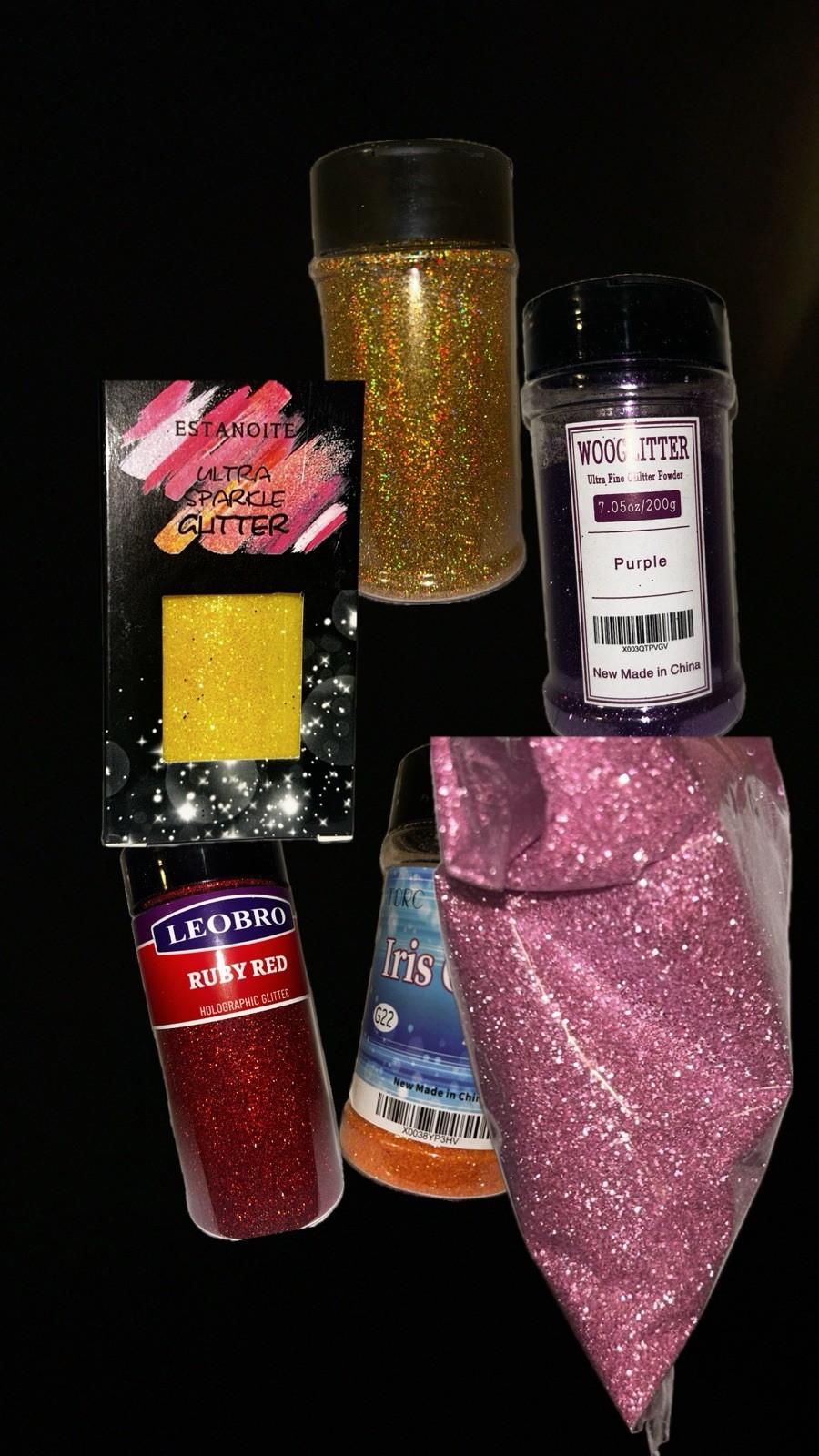 *Sparkling Glitter Deal* Orange, Purple, Yellow, Pink Gold And Red Glitter