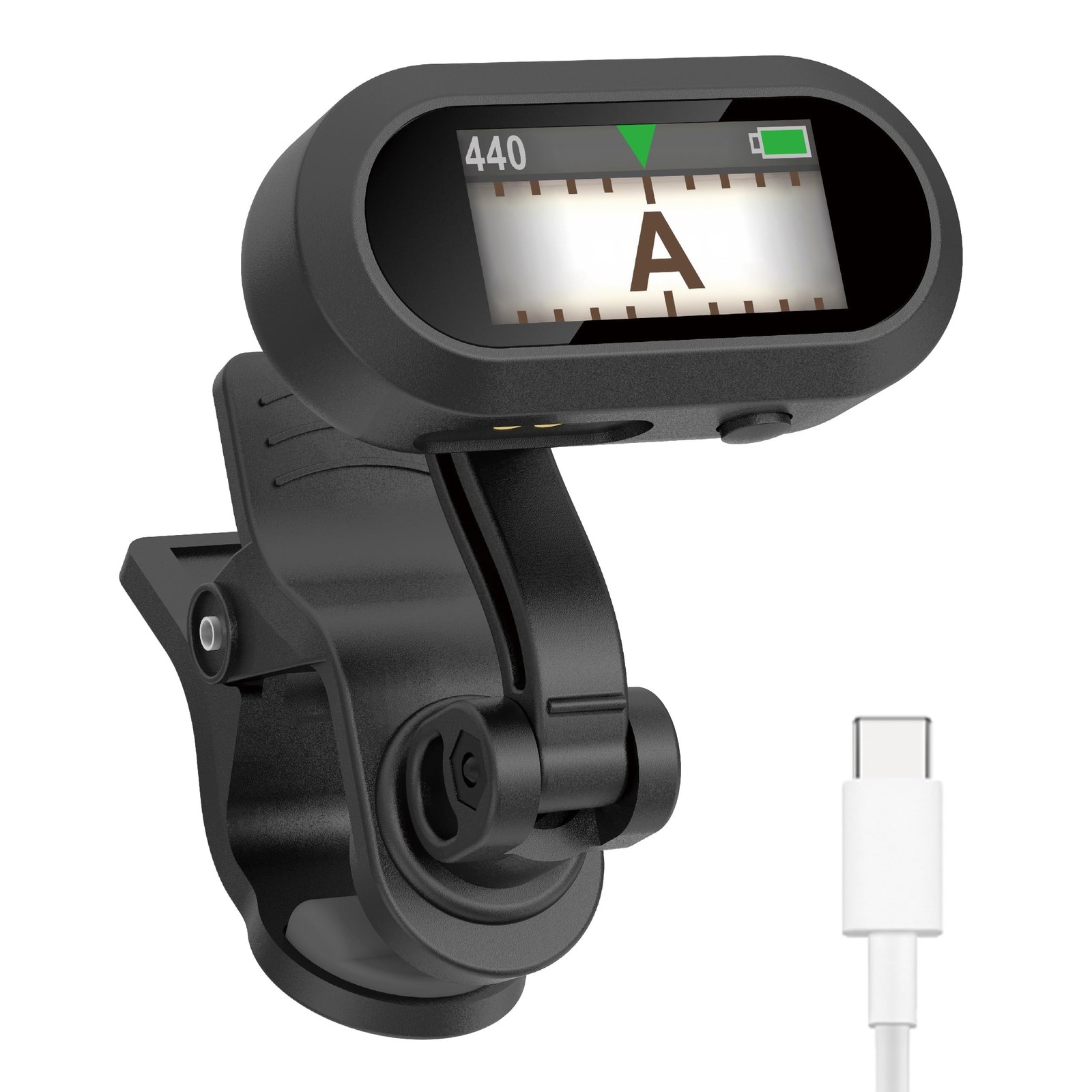 Guitar Ukulele Tuner Clip On Rechargeable, Easy to Read Simple TFT Screen Ext...