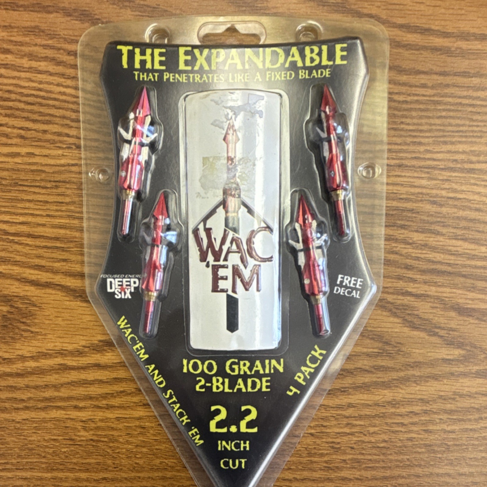 Wac'Em Expandable 2-Blade Broadhead 100 Grain 2.2" Cut for Compound Bow 4pk