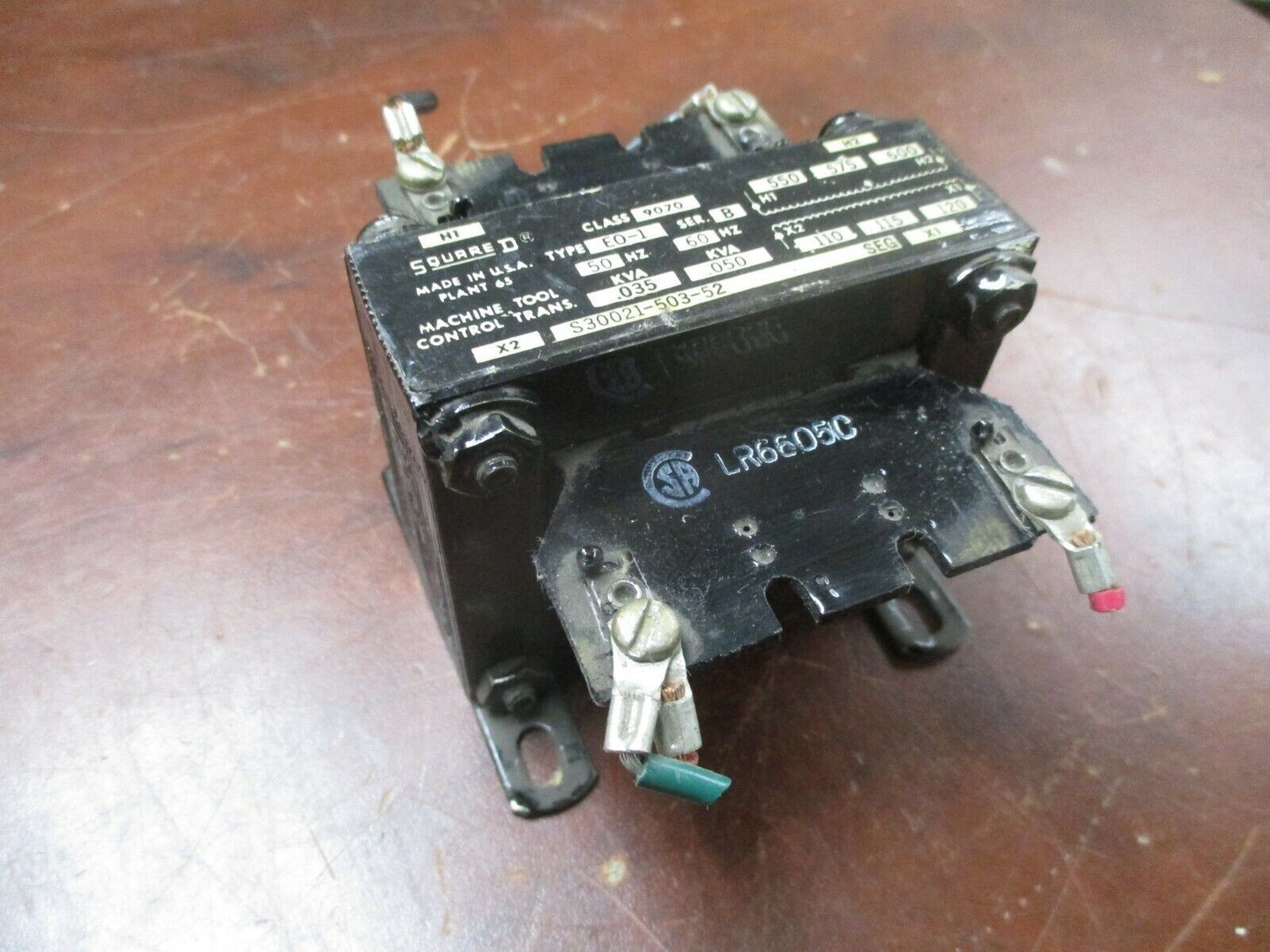 Square D Control Transformer 9070 E0-1 0.050KVA Pri: 600V Sec: 120V Used