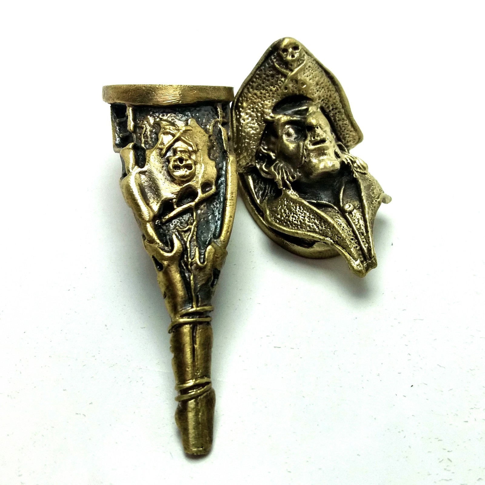 SET PIRATE SOLID BRONZE FINGER GUARD BOLSTER & POMMEL CUSTOM KNIFE MAKING