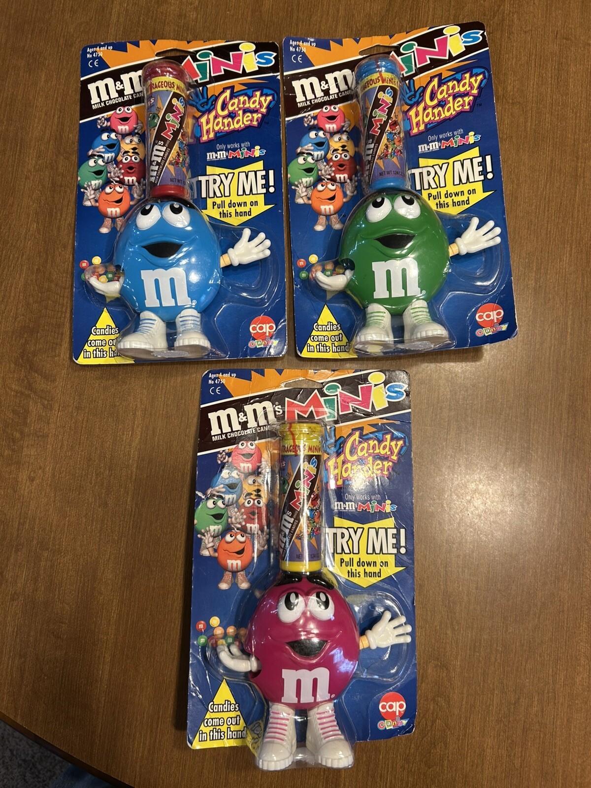M&M's Collectible Minis Candy Holders Set of 3 Pink, Blue & Green New in Package