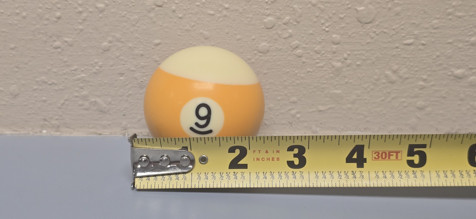 Yellow Number 9 Billiard Ball Single Pool Table Replacement Game Accessory 2 1/4