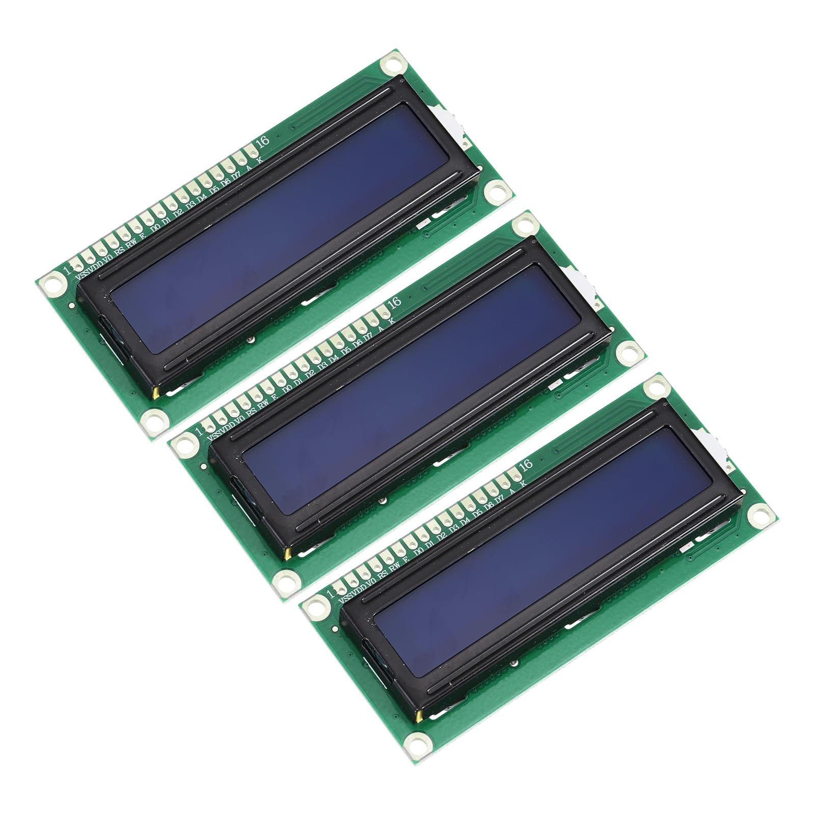 3Pcs LCD 1602 Display Module 16x2, 3.3V Blue Backlight Screen Adapter