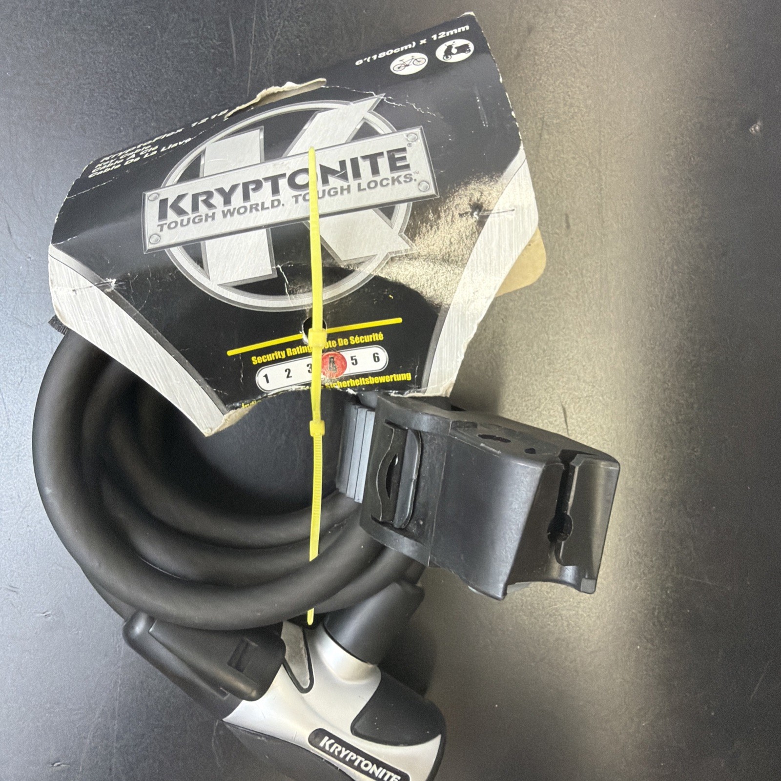 Kryptonite KryptoFlex 1218 Cable Lock & Keys - 6' x 12mm NEW  (A1)