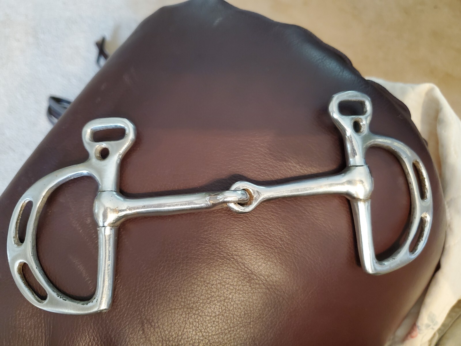 Used Stainless 5" Kimberwick Snaffle Bit with Fixed Rei