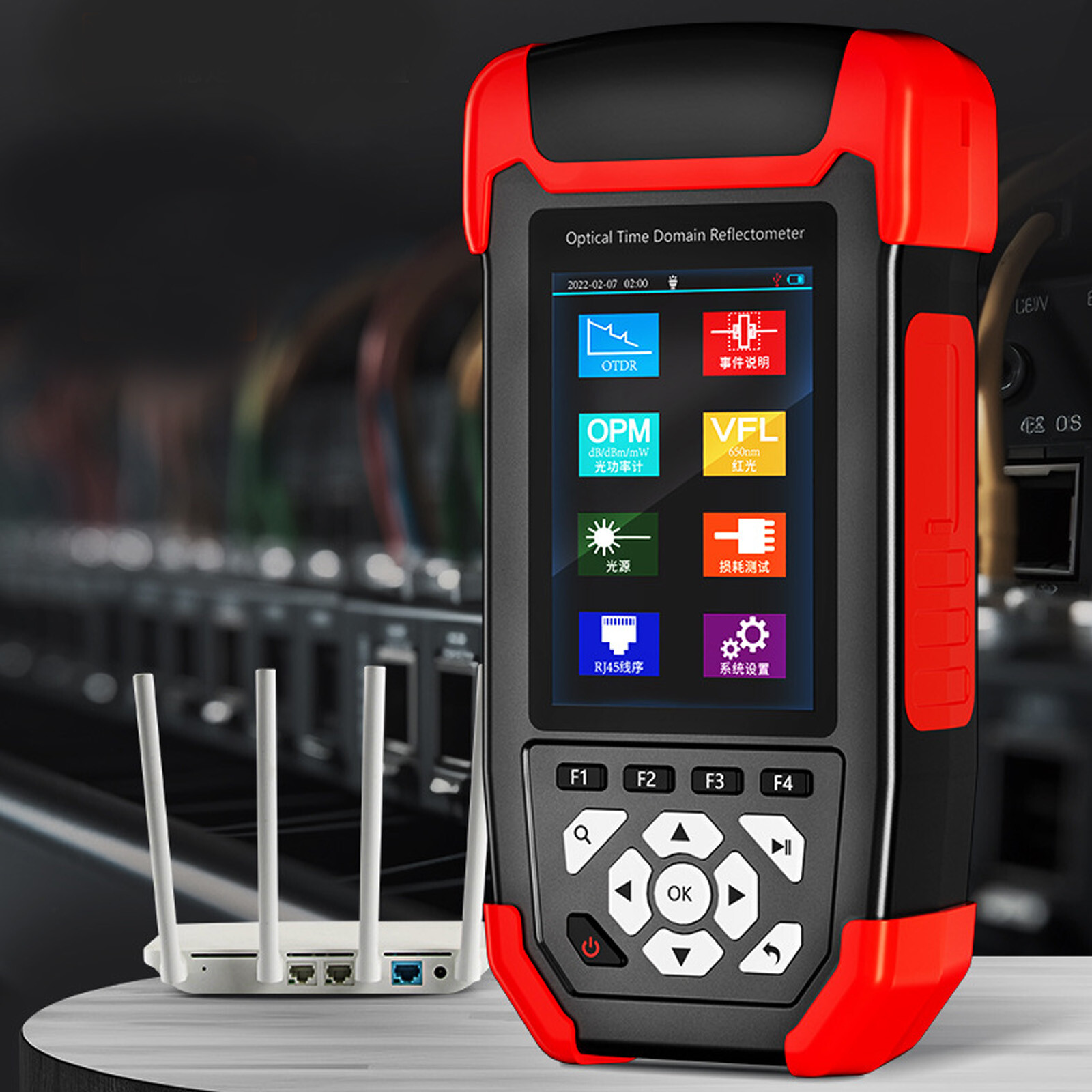 24/22dB 1310/1550nm Mini OTDR Fiber Optic Reflectometer OPM VFL OLS Cable Tester