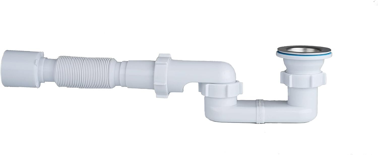 Bath Shower Drain Low Profile p Trap 1 1/2" Flat Kit for White