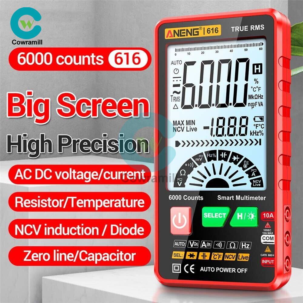 ANENG 616 Backlight Digital LCD Multimeter 6000 Counts AC/DC Voltage Current