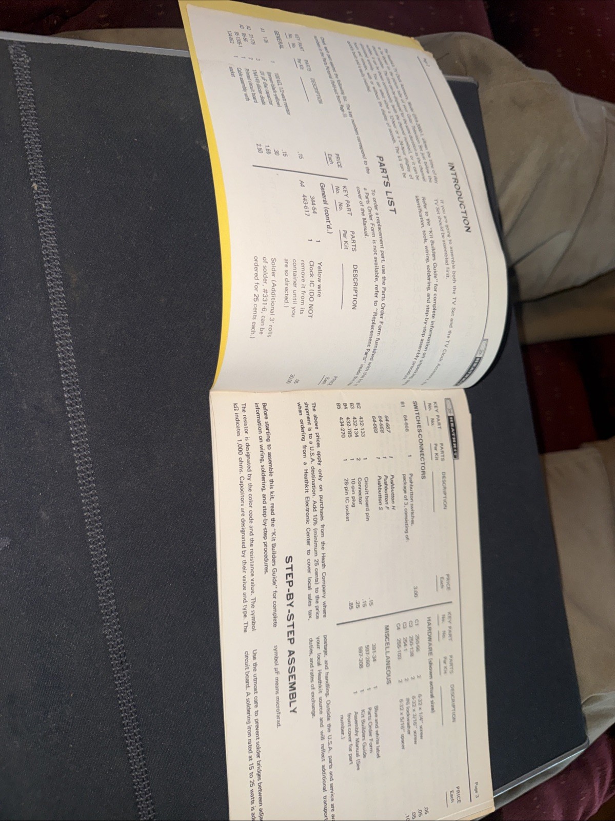Heathkit Assembly Manual for GRA-2000-1 TV Clock Accessory Ok Condition Used