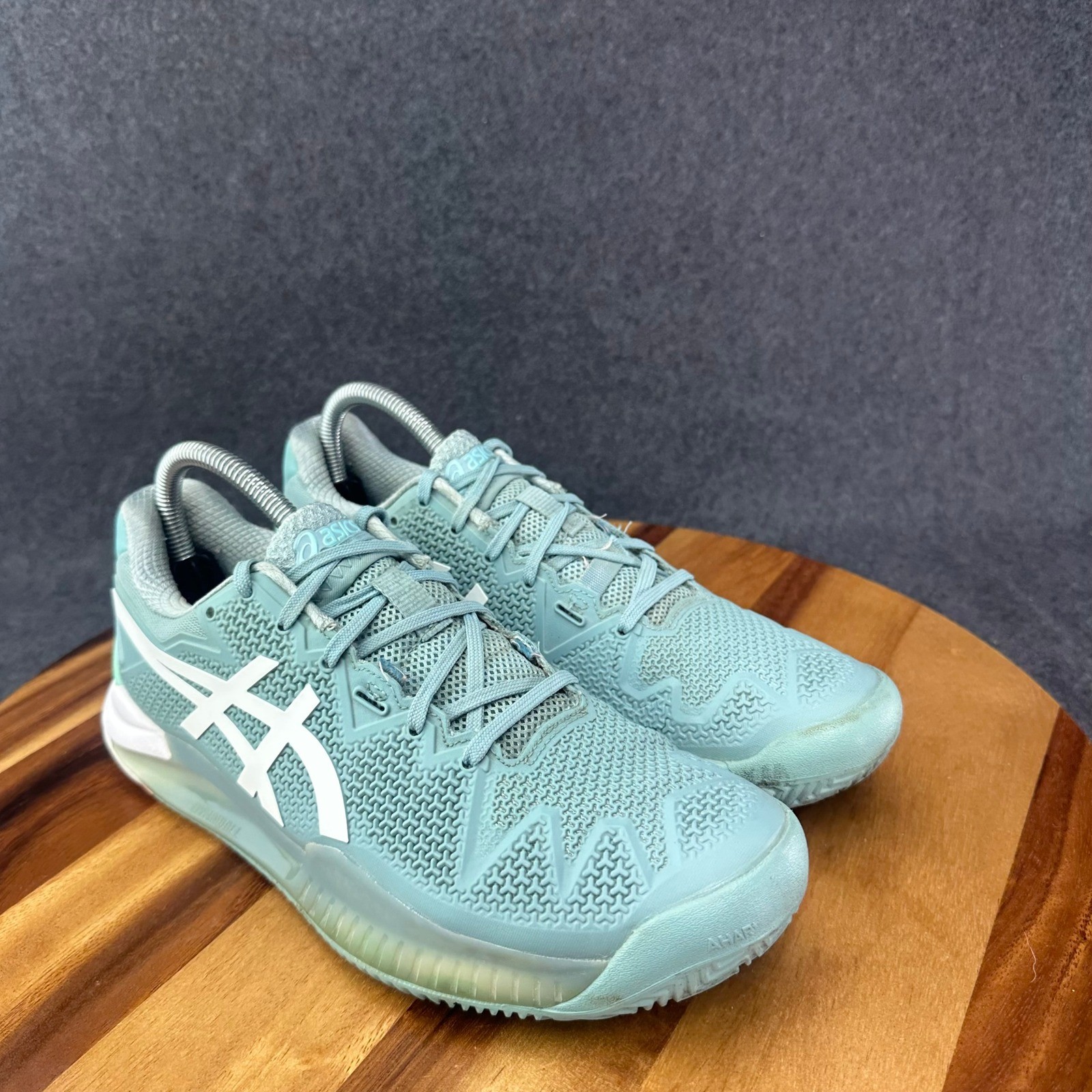 Asics Gel-Resolution 8 Clay Womens Tennis Shoes Green 1042A072 Sneakers Sz 8.5
