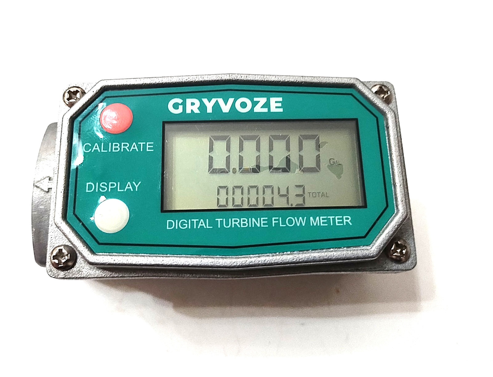 1 Inch Digital Fuel Flow Meter 2.6 to 26 GPM Inline NPT for Water Diesel Gas Oil