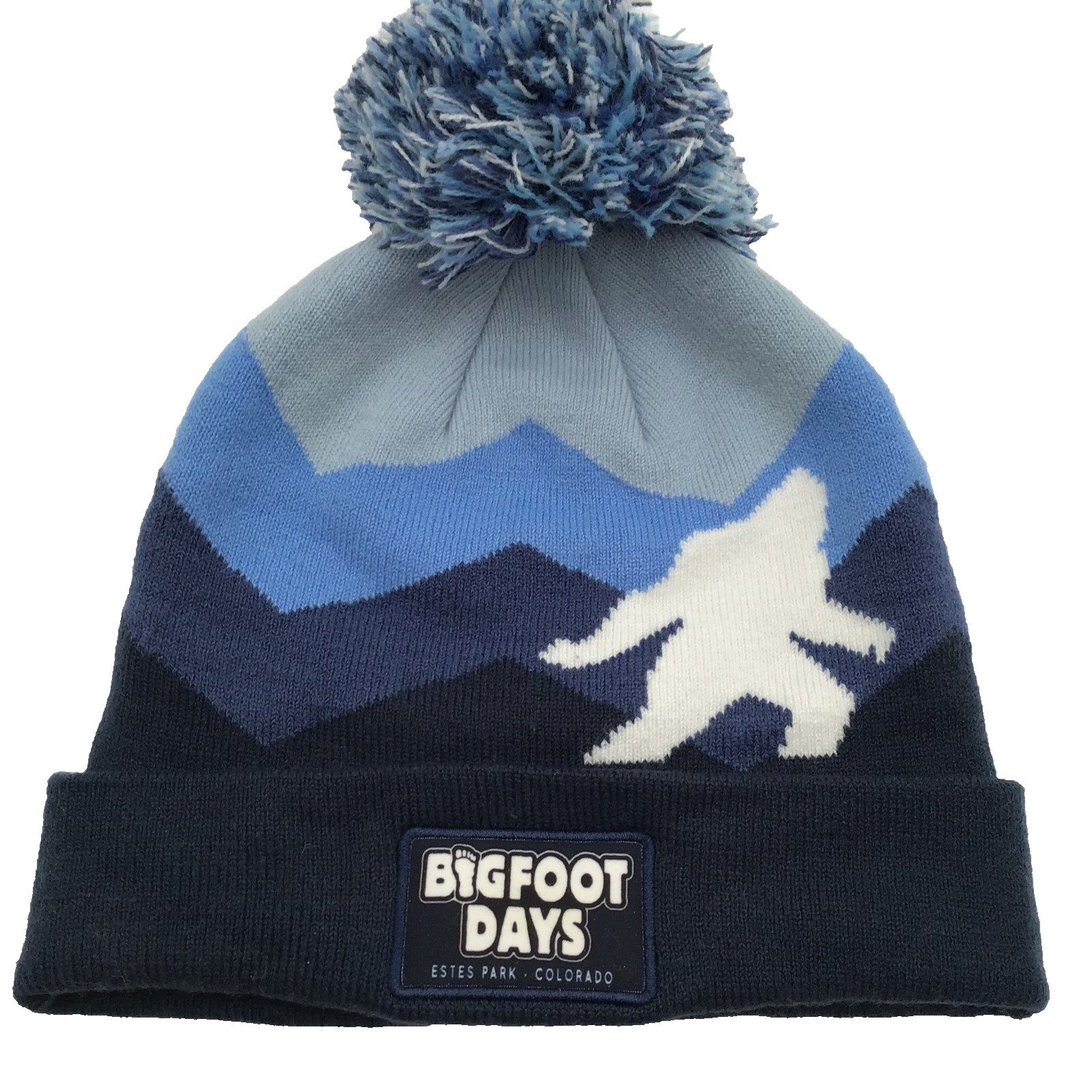 Bigfoot Days Estes Park Beanie Cuffed Bobble Cap Sasquatch Snowboard Ski Hiking