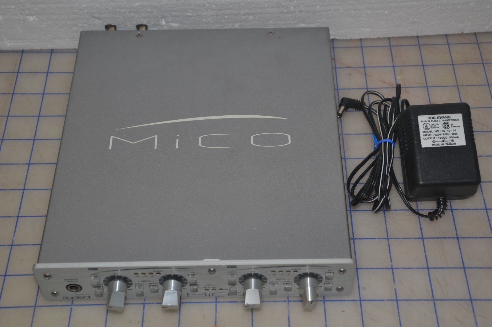 Mico Audient Compact 2-Channel HMX 48V Phantom Power Microphone Preamplifier