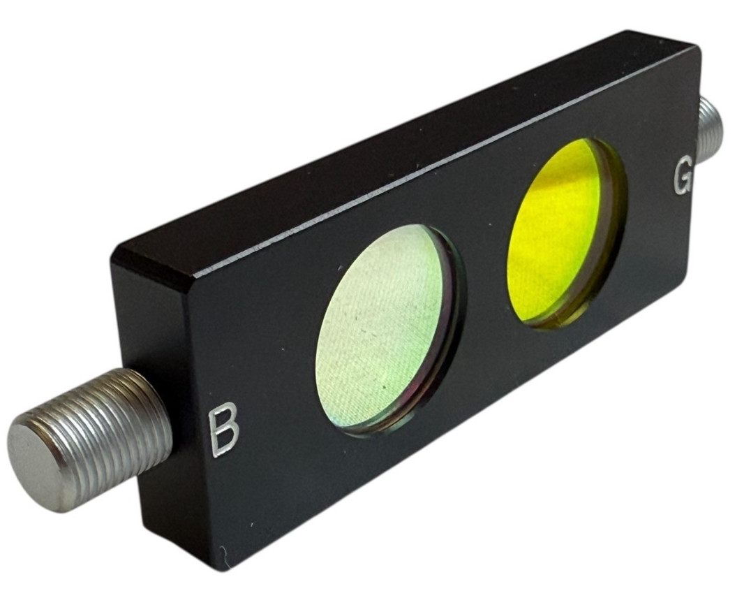 Optical Filter Block Dual Lens Blue Green Threaded Module