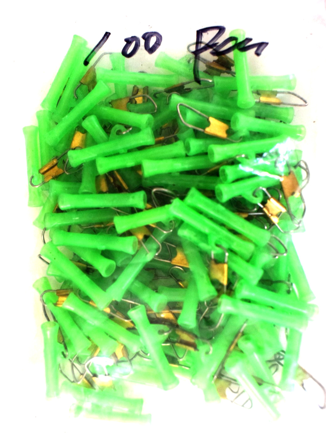 1" Length Sinker Slides Sliders Green - 100 Pieces