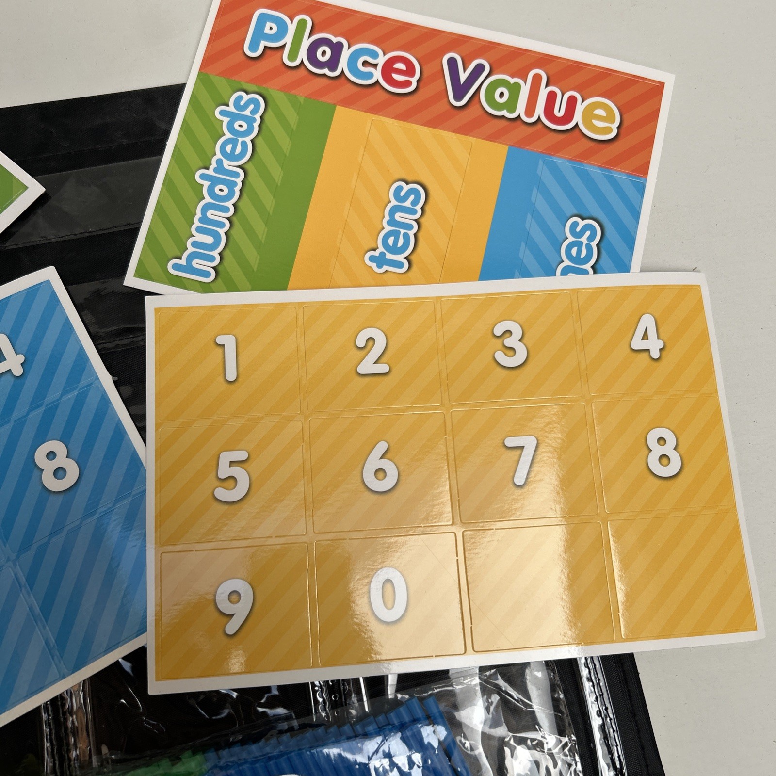 Counting Caddy & Place Value Pocket Chart for Classroom and Homeschool(Black)