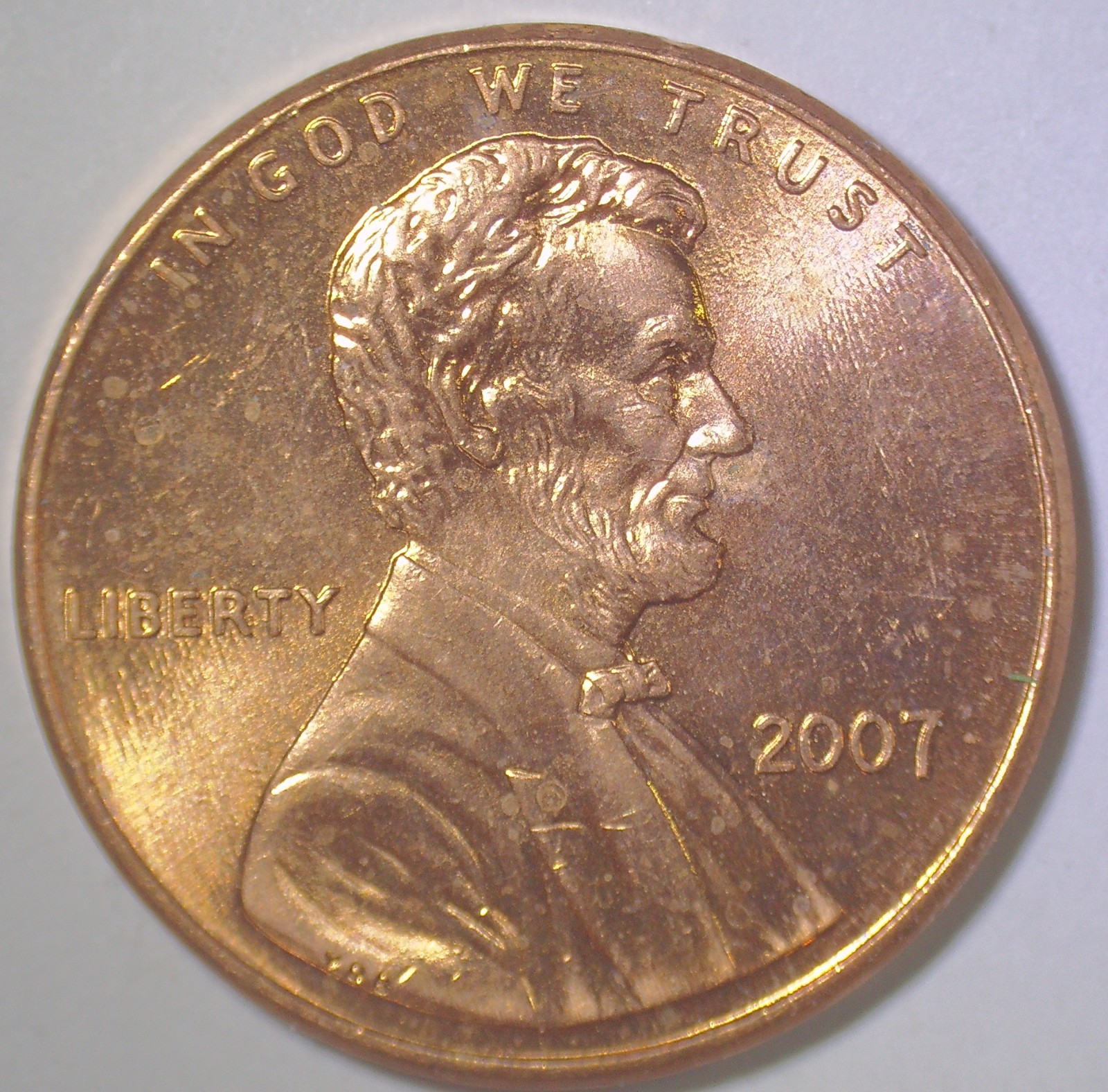 2007 P Lincoln Memorial Cent- Error- die gouges in columns