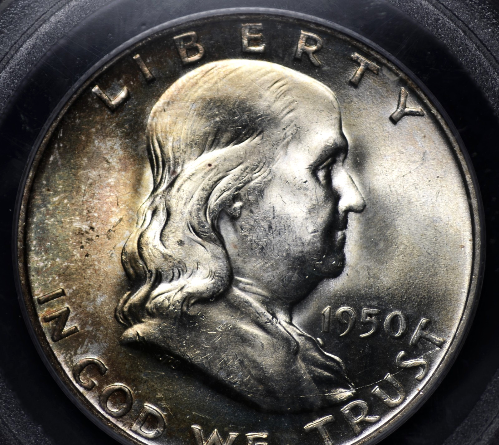 1950 D FRANKLIN HALF DOLLAR PCGS MS 64 FULL BELL LINES BRIGHT WHITE SILVER