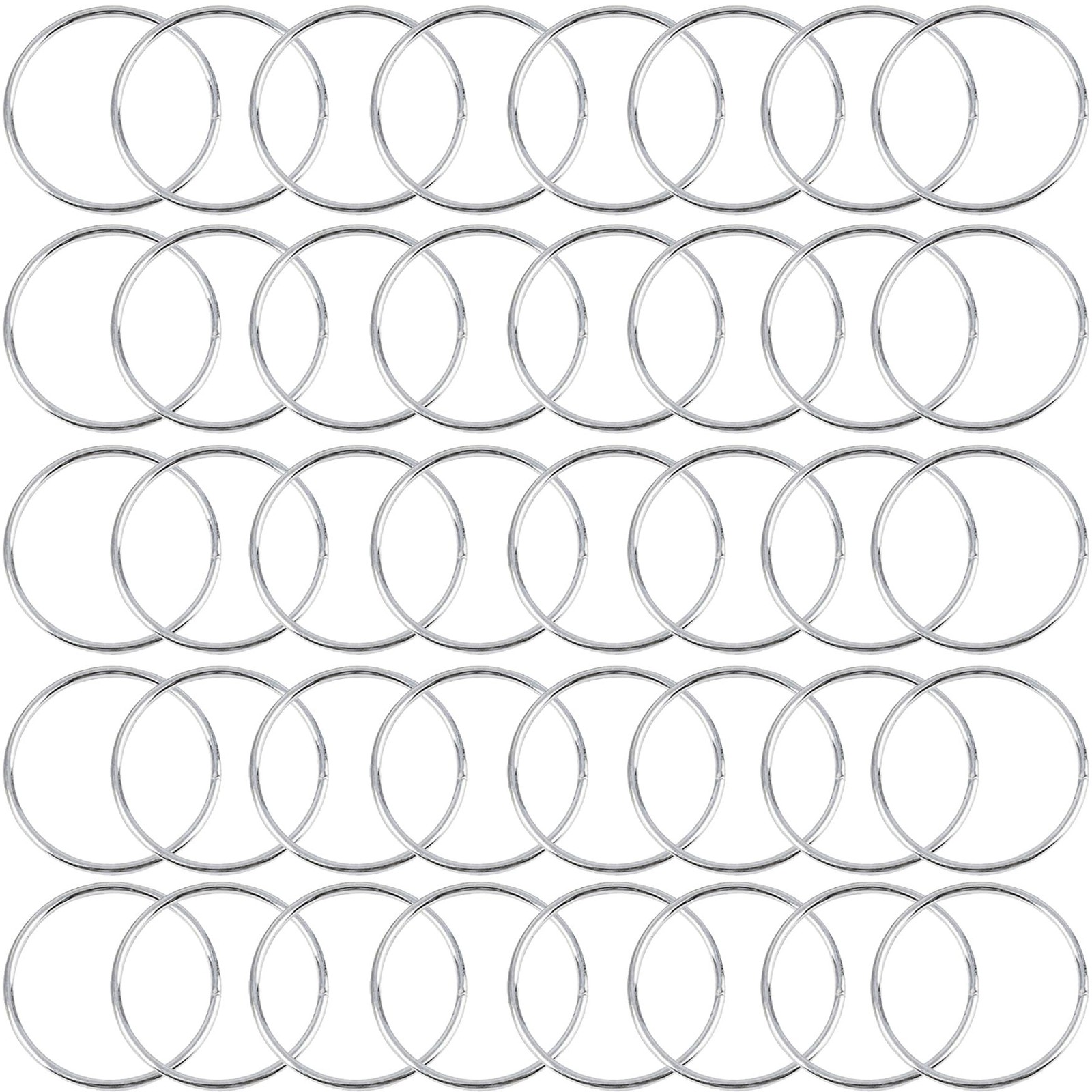 40Pcs Macrame Hoops Ring, BetterJonny 2 Inch Metal Craft Rings Hoops Silver D...
