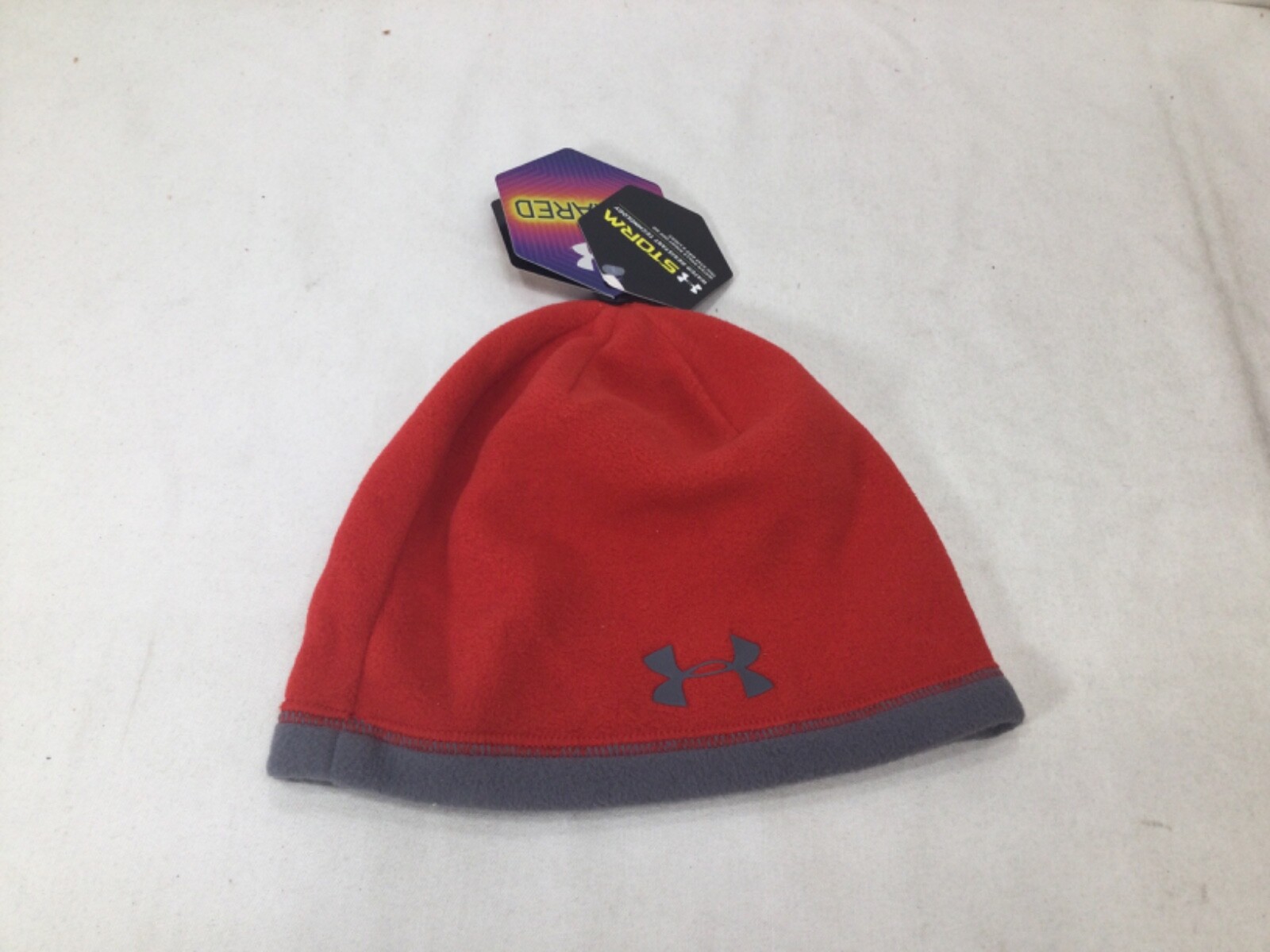 NEW Under Armour Storm Infrared Beanie Hat Red Fleece YOUTH One Size FREESHIP
