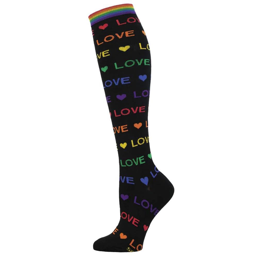 Socksmith Women's Knee High Socks LOVE LOVE LOVE and Hearts Novelty Footwear