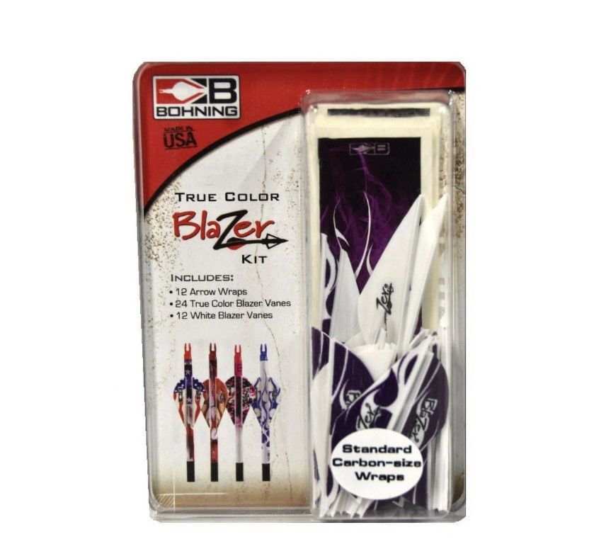 Bohning True Color Blazer Kit Wraps/Vane Purple Flame