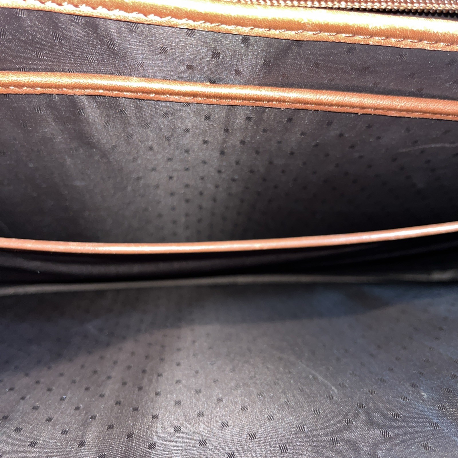 De Bon Brown Leather Computer Case or Brief Case with Shoulder Strap READ