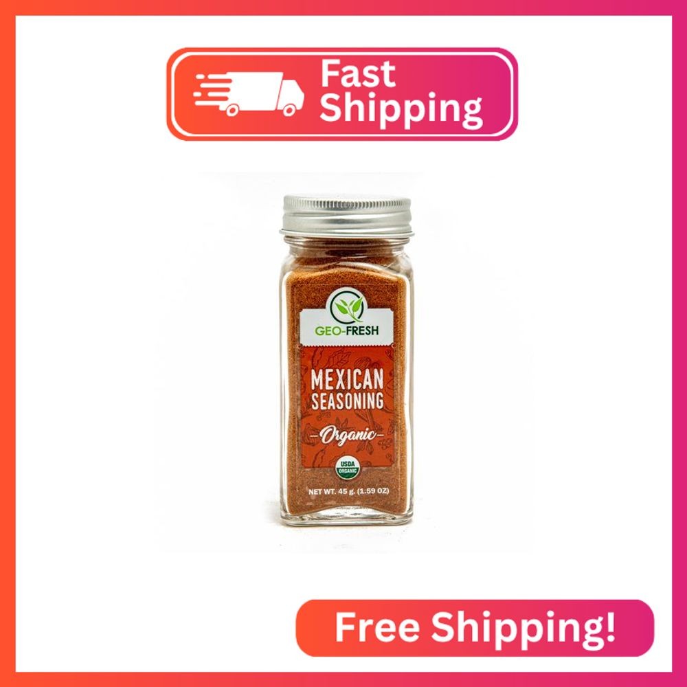 Geo-Fresh Organic Mexican Seasoning, 1.59 oz (45g), Taco Seasoning, Non-GMO, Kos