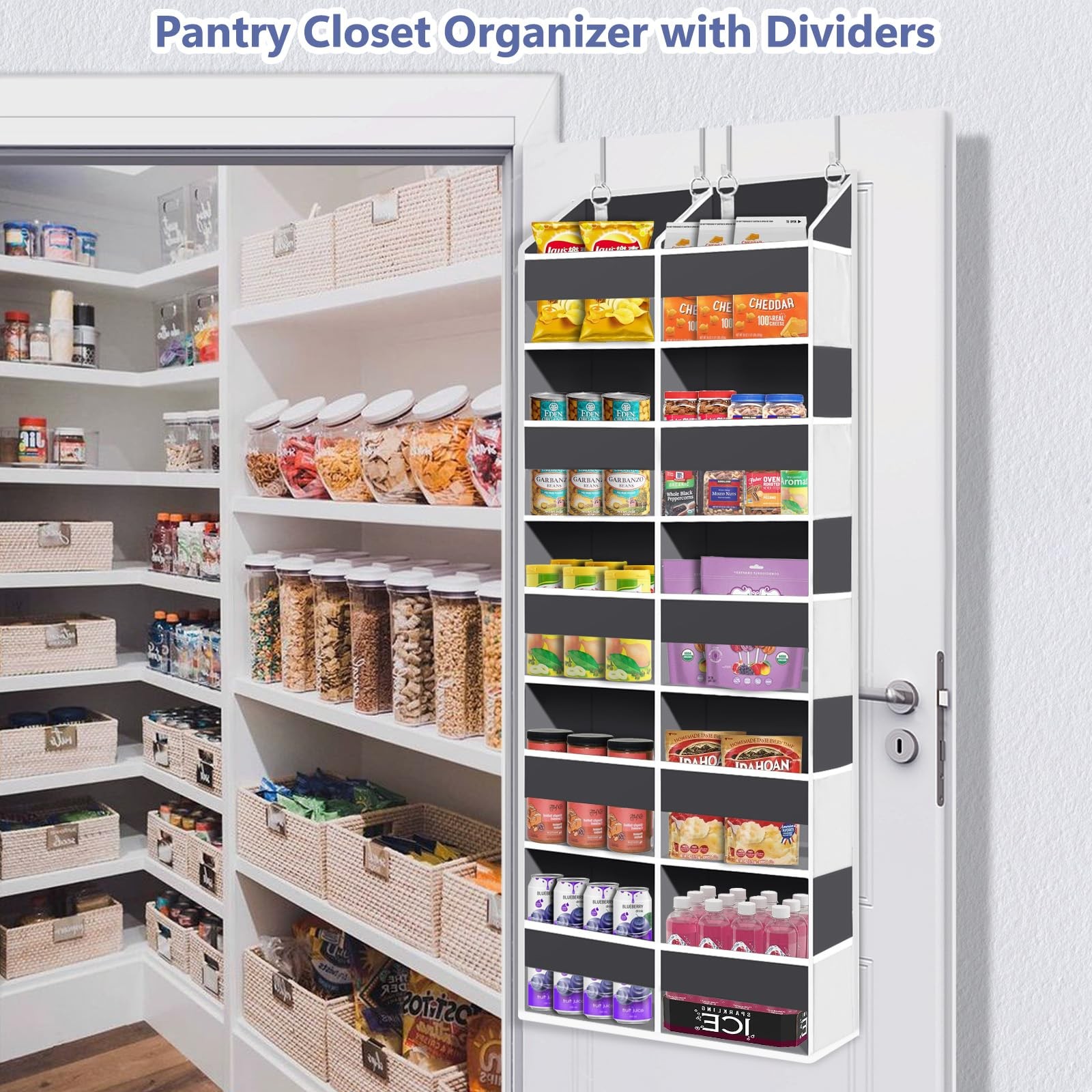 New Heavy Duty Over The Door Organizer 5 Tiers, Extra Large Behind Storage of 10
